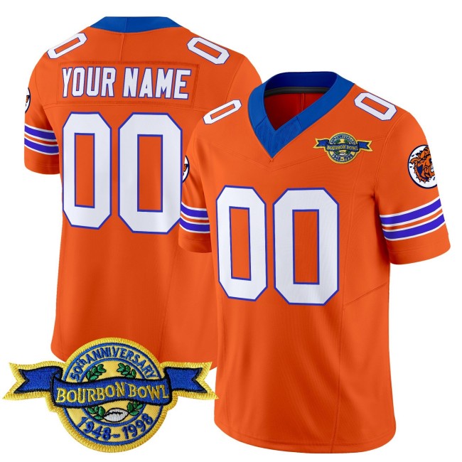 The Waterboy 'Bobby Boucher' Custom Orange FUSE Vapor Limited Stitched Football Jersey - With Bourbon Bowl 50th Anniversary 1948-1998 Patch
