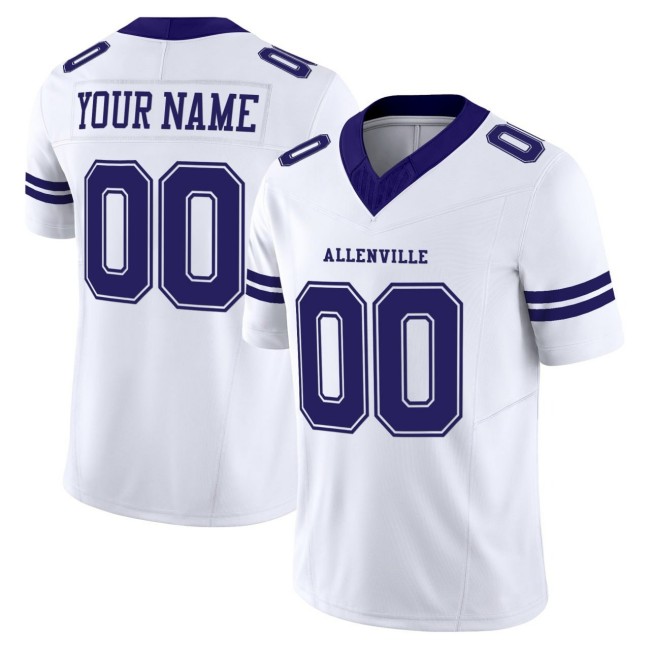 Allen Villains Custom White Stitched Football Jersey