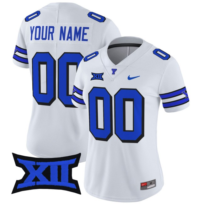 Women's BYU Cougars Custom 1996 Throwback White 2025 Nike Vapor Limited Stitched Football Jersey