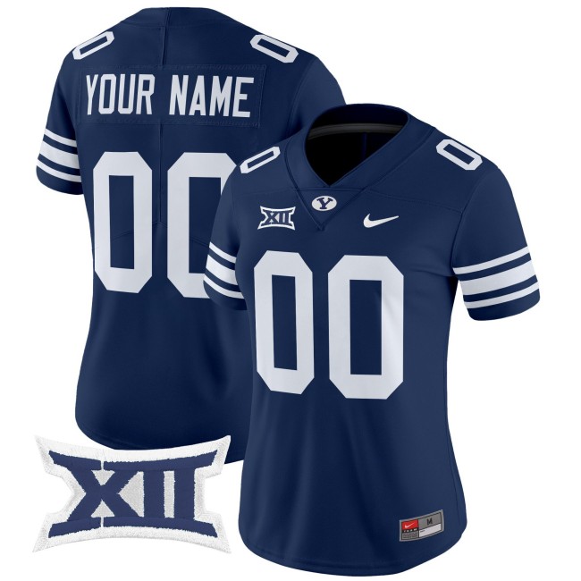 Women's BYU Cougars Custom Navy 2025 Nike Vapor Limited Stitched Football Jersey