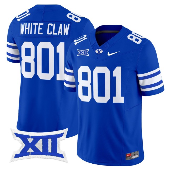 Men's BYU Cougars 801 White Claw Royal 2025 Nike F.U.S.E. Vapor Limited Stitched Football Jersey