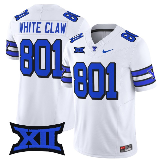 Men's BYU Cougars 801 White Claw 1996 Throwback White 2025 Nike F.U.S.E. Vapor Limited Stitched Football Jersey