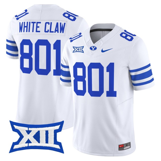 Men's BYU Cougars 801 White Claw White 2025 Nike F.U.S.E. Vapor Limited Stitched Football Jersey