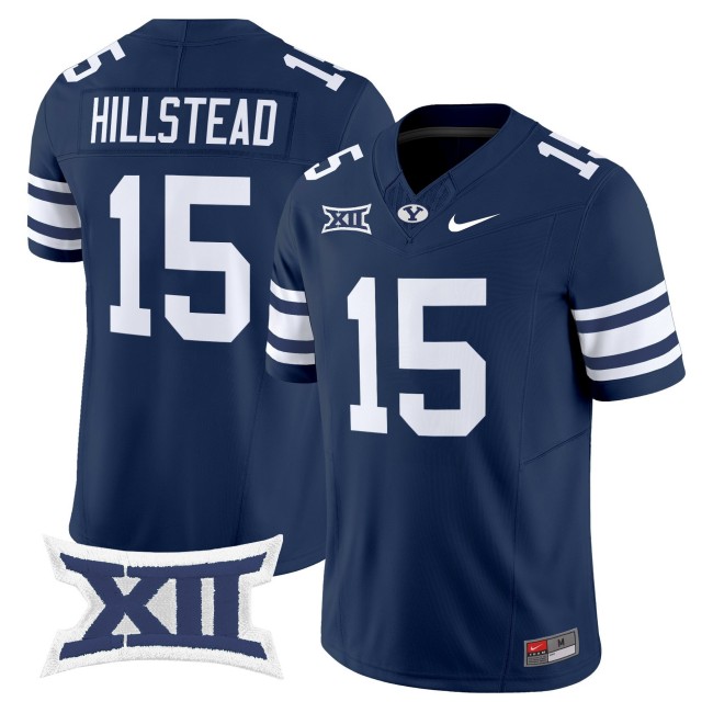 Men's BYU Cougars #15 McCae Hillstead Navy 2025 Nike F.U.S.E. Vapor Limited Stitched Football Jersey