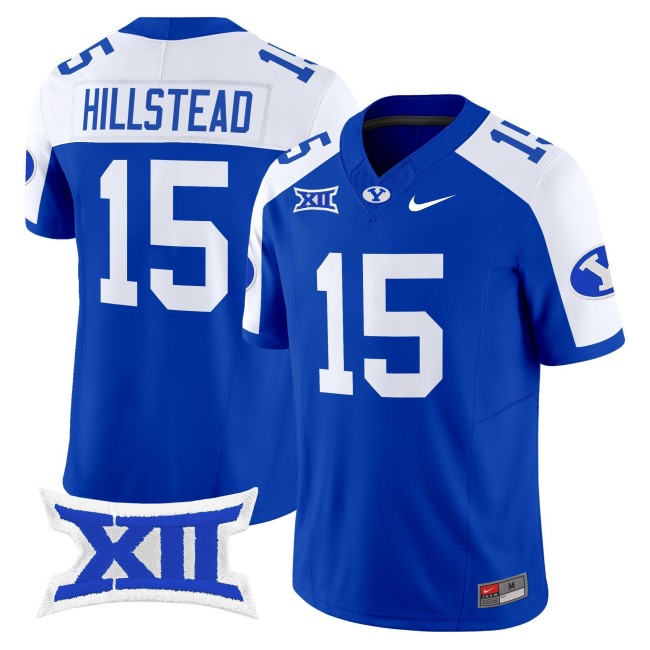 Men's BYU Cougars #15 McCae Hillstead Royal White 2025 Nike F.U.S.E. Vapor Limited Stitched Football Jersey