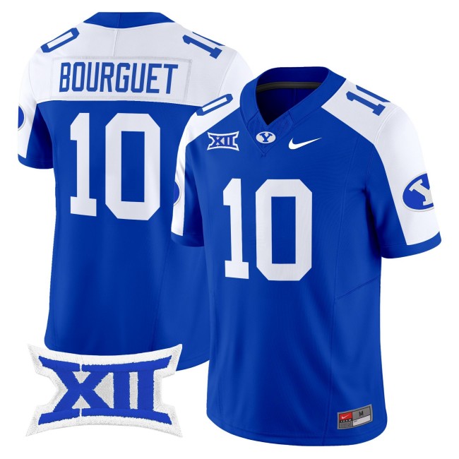 Men's BYU Cougars #10 Treyson Bourguet Royal White 2025 Nike F.U.S.E. Vapor Limited Stitched Football Jersey