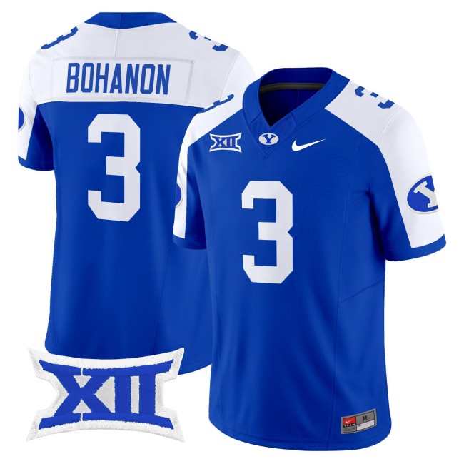 Men's BYU Cougars #3 Gerry Bohanon Royal White 2025 Nike F.U.S.E. Vapor Limited Stitched Football Jersey