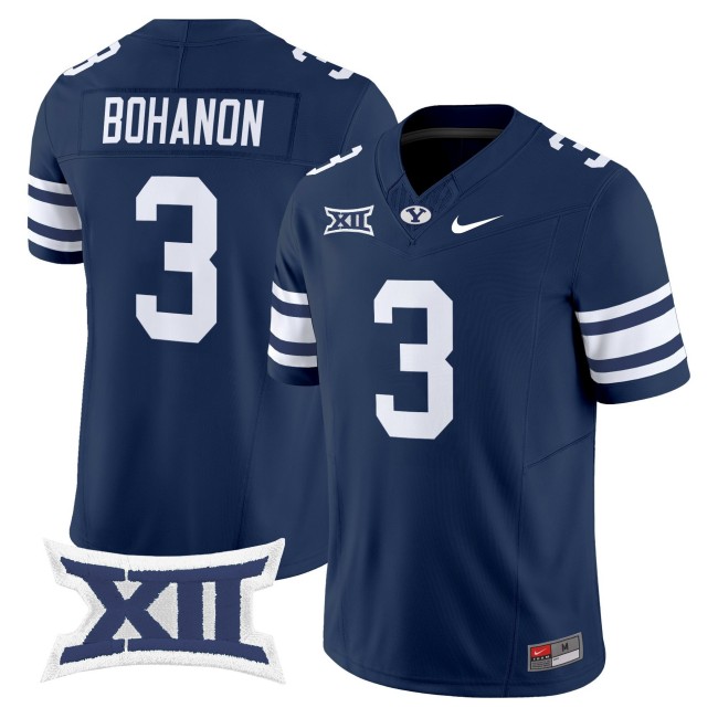Men's BYU Cougars #3 Gerry Bohanon Navy 2025 Nike F.U.S.E. Vapor Limited Stitched Football Jersey