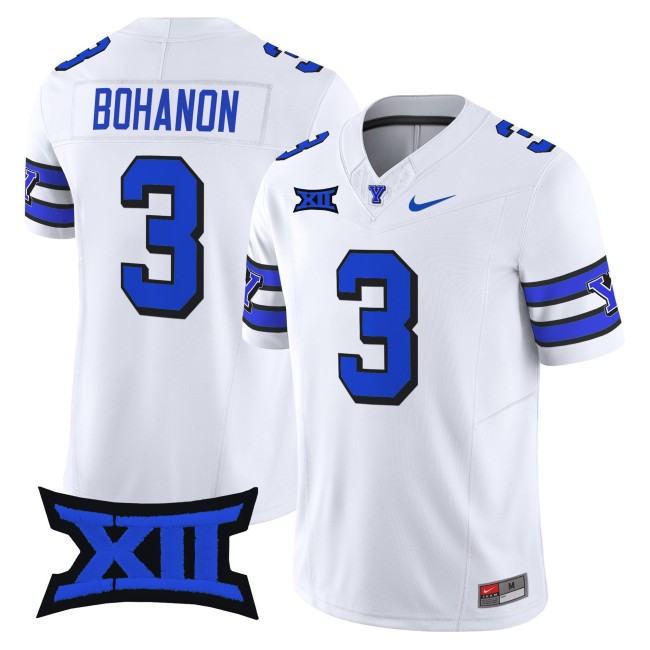 Men's BYU Cougars #3 Gerry Bohanon 1996 Throwback White 2025 Nike F.U.S.E. Vapor Limited Stitched Football Jersey