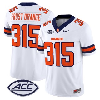 Men's Syracuse Orange 315 Frost Orange 2025 Nike F.U.S.E. Limited Stitched Football Jersey - White