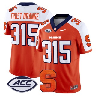 Men's Syracuse Orange 315 Frost Orange 2025 Nike F.U.S.E. Limited Stitched Football Jersey - Orange Alternate