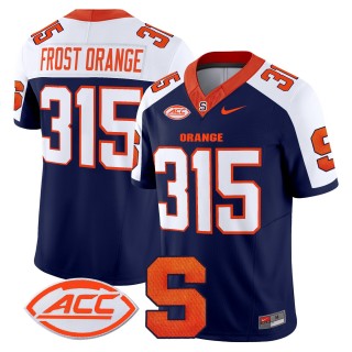 Men's Syracuse Orange 315 Frost Orange 2025 Nike F.U.S.E. Limited Stitched Football Jersey - Navy Alternate