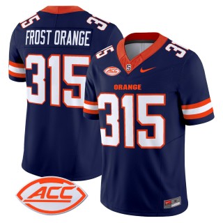 Men's Syracuse Orange 315 Frost Orange 2025 Nike F.U.S.E. Limited Stitched Football Jersey - Navy