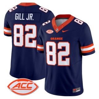 Men's Syracuse Orange #82 Darrell Gill Jr. 2025 Nike F.U.S.E. Limited Stitched Football Jersey - Navy