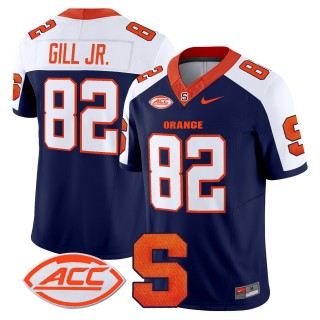 Men's Syracuse Orange #82 Darrell Gill Jr. 2025 Nike F.U.S.E. Limited Stitched Football Jersey - Navy Alternate