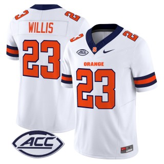Men's Syracuse Orange #23 Yasin Willis 2025 Nike F.U.S.E. Limited Stitched Football Jersey - White