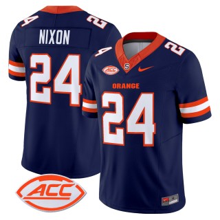 Men's Syracuse Orange #24 Will Nixon 2025 Nike F.U.S.E. Limited Stitched Football Jersey - Navy