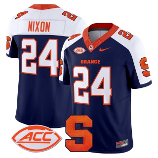 Men's Syracuse Orange #24 Will Nixon 2025 Nike F.U.S.E. Limited Stitched Football Jersey - Navy Alternate