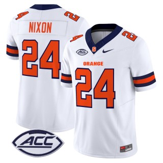 Men's Syracuse Orange #24 Will Nixon 2025 Nike F.U.S.E. Limited Stitched Football Jersey - White