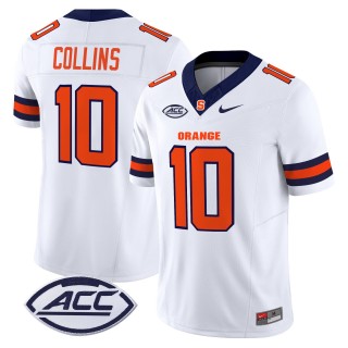 Men's Syracuse Orange #10 Rickie Collins 2025 Nike F.U.S.E. Limited Stitched Football Jersey - White