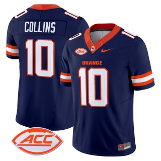 Men's Syracuse Orange #10 Rickie Collins 2025 Nike F.U.S.E. Limited Stitched Football Jersey - Navy