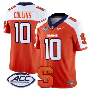 Men's Syracuse Orange #10 Rickie Collins 2025 Nike F.U.S.E. Limited Stitched Football Jersey - Orange Alternate