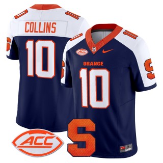 Men's Syracuse Orange #10 Rickie Collins 2025 Nike F.U.S.E. Limited Stitched Football Jersey - Navy Alternate