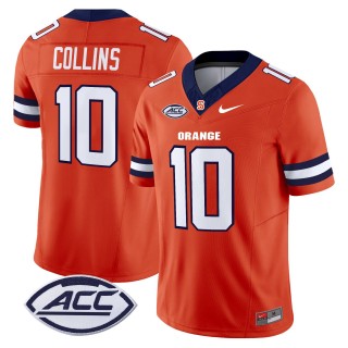 Men's Syracuse Orange #10 Rickie Collins 2025 Nike F.U.S.E. Limited Stitched Football Jersey - Orange