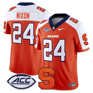 Men's Syracuse Orange #24 Will Nixon 2025 Nike F.U.S.E. Limited Stitched Football Jersey - Orange Alternate