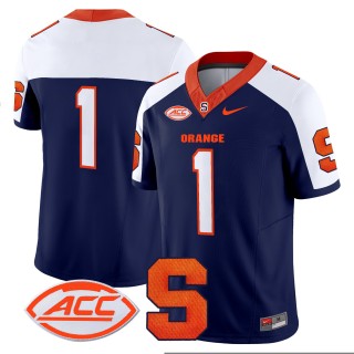 Men's Syracuse Orange #1 2025 Nike F.U.S.E. Limited Stitched Football Jersey - Navy Alternate