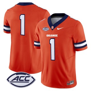 Men's Syracuse Orange #1 2025 Nike F.U.S.E. Limited Stitched Football Jersey - Orange