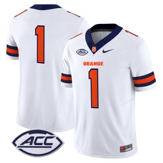 Men's Syracuse Orange #1 2025 Nike F.U.S.E. Limited Stitched Football Jersey - White