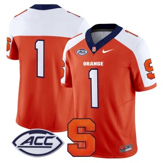 Men's Syracuse Orange #1 2025 Nike F.U.S.E. Limited Stitched Football Jersey - Orange Alternate
