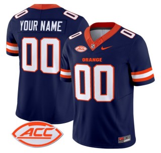 Youth Syracuse Orange Custom 2025 Nike F.U.S.E. Limited Stitched Football Jersey - Navy