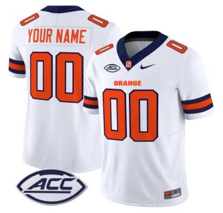 Youth Syracuse Orange Custom 2025 Nike F.U.S.E. Limited Stitched Football Jersey - White