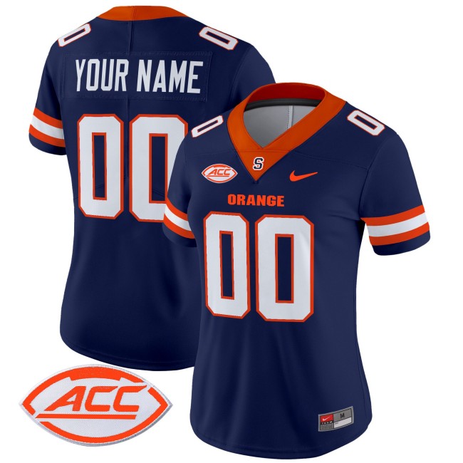 Women's Syracuse Orange Custom 2025 Nike Vapor Limited Stitched Football Jersey - Navy