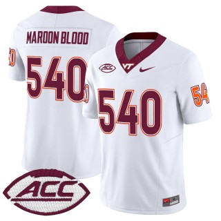 Men's Virginia Tech Hokies 540 Maroon Blood White 2025 Nike F.U.S.E. Vapor Limited Stitched College Football Jersey