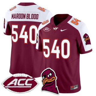 Men's Virginia Tech Hokies 540 Maroon Blood Maroon Alternate 2025 Nike F.U.S.E. Vapor Limited Stitched College Football Jersey