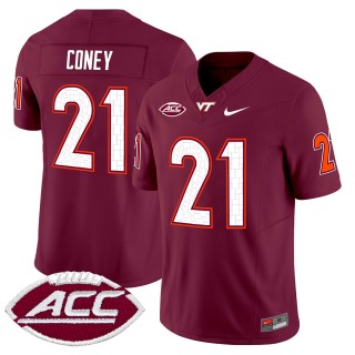 Men's Virginia Tech Hokies #21 Jeremiah Coney Maroon 2025 Nike F.U.S.E. Vapor Limited Stitched College Football Jersey