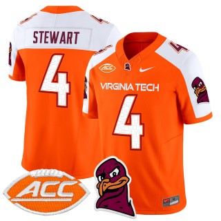Men's Virginia Tech Hokies #4 Terion Stewart Orange Alternate 2025 Nike F.U.S.E. Vapor Limited Stitched College Football Jersey