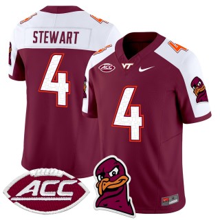 Men's Virginia Tech Hokies #4 Terion Stewart Maroon Alternate 2025 Nike F.U.S.E. Vapor Limited Stitched College Football Jersey