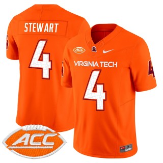 Men's Virginia Tech Hokies #4 Terion Stewart Orange 2025 Nike F.U.S.E. Vapor Limited Stitched College Football Jersey