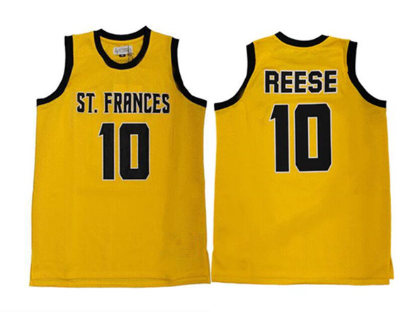 Men's Saint Frances Academy #10 Angel Reese Yellow Stitched Basketball Jersey