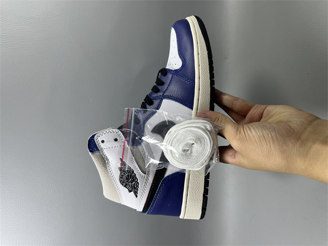 Women Running Weapon Air Jordan 1 Navy White Shoes 553 Sneaker