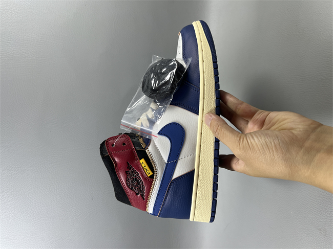 Women Running Weapon Air Jordan 1 White Royal Navy Shoes 545 Sneaker