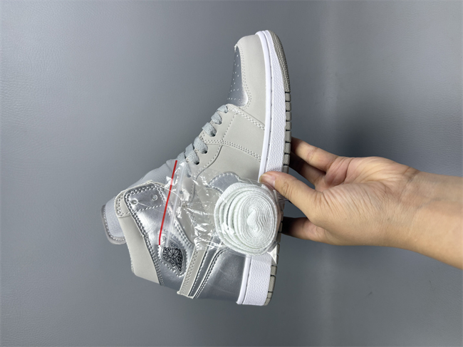 Women Running Weapon Air Jordan 1 Sliver Grey Shoes 541 Sneaker