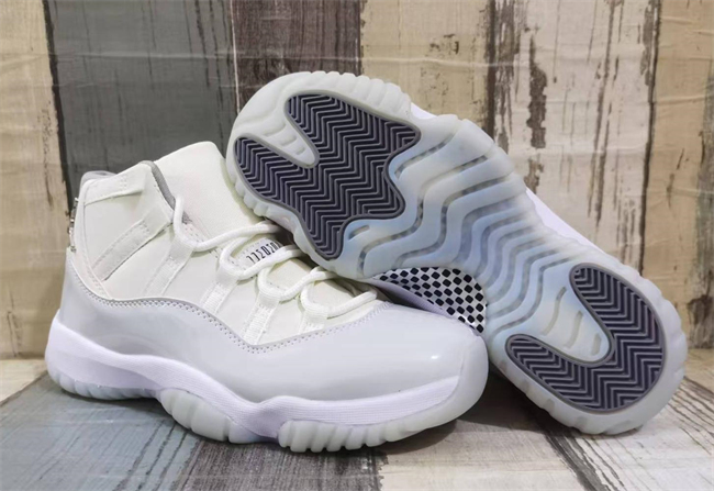 Women's Running weapon Air Jordan 11 White Grey Shoes 027 Sneaker