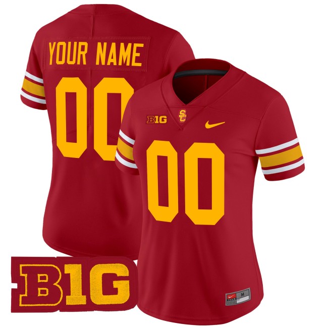 Women's USC Trojans Custom Cardinal Throwback 2025 Nike F.U.S.E. Vapor Limited Stitched Football Jersey