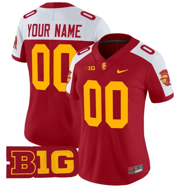 Women's USC Trojans Custom Throwback 2025 Nike F.U.S.E. Vapor Limited Stitched Football Jersey Cardinal Alternate