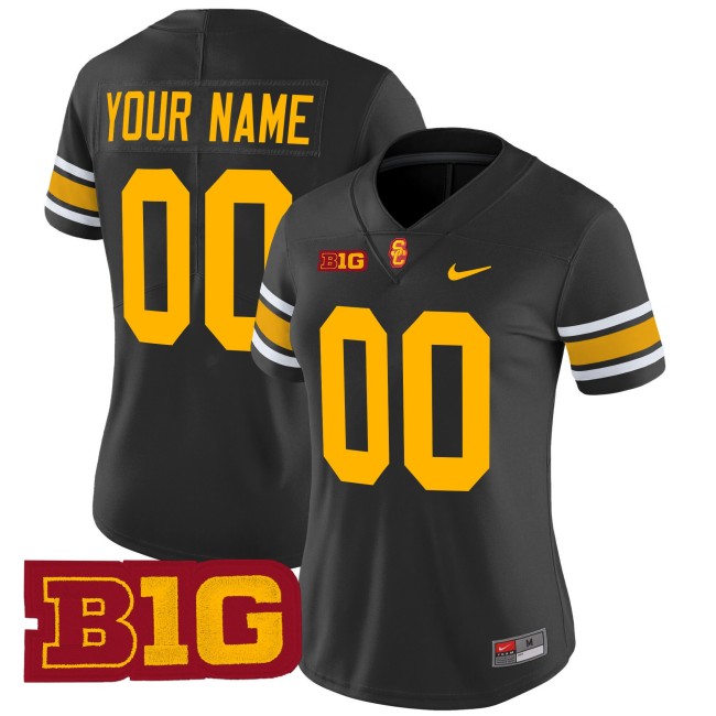 Women's USC Trojans Custom Black Throwback 2025 Nike F.U.S.E. Vapor Limited Stitched Football Jersey